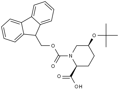 N-FMOC-(2S,5S)-5-TERT-BUTOXYPIPERIDINE-2-CARBOXYLIC ACID 结构式