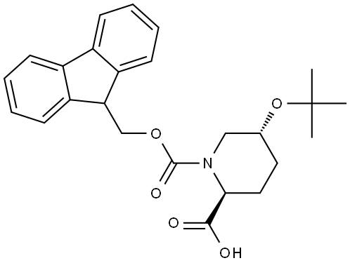 N-FMOC-(2S,5R)-5-TERT-BUTOXYPIPERIDINE-2-CARBOXYLIC ACID 结构式