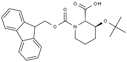 N-FMOC-(2S,3S)-3-TERT-BUTOXYPIPERIDINE-2-CARBOXYLIC ACID 结构式