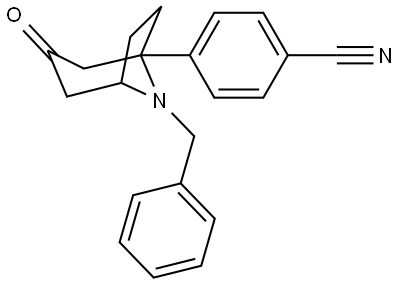 Benzonitrile, 4-[3-oxo-8-(phenylmethyl)-8-azabicyclo[3.2.1]oct-1-yl]- 结构式