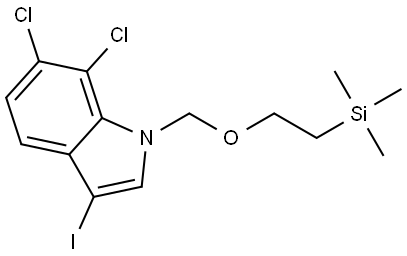 6,7-二氯-3-碘-1-((2-(三甲硅基)乙氧基)甲基)-1H-吲哚 结构式