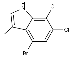 4-溴-6,7-二氯-3-碘-1H-吲哚 结构式