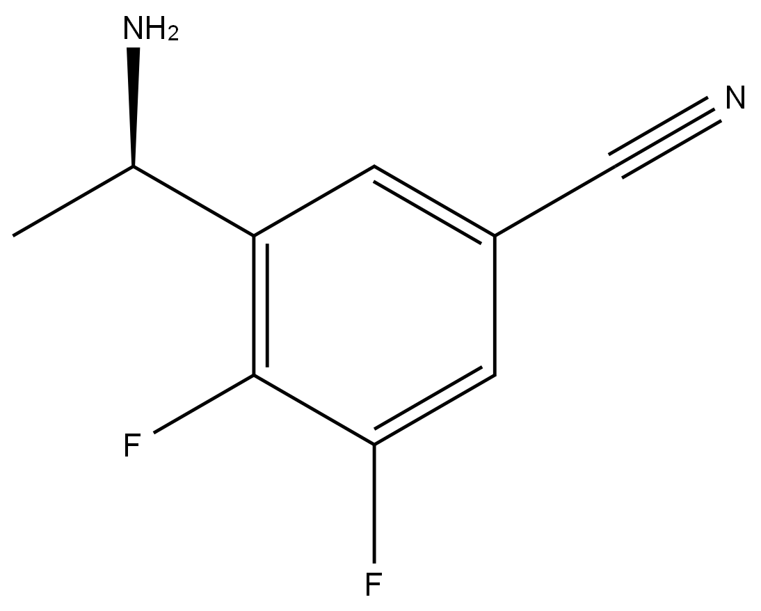 (R)-3-(1-氨乙基)-4,5-二氟苯腈 结构式