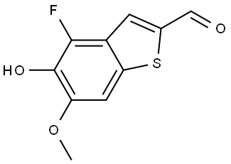 4-氟-5-羟基-6-甲氧基苯并[B]噻吩-2-甲醛 结构式