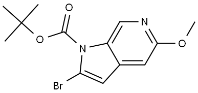 2-溴-5-甲氧基-1H-吡咯并[2,3-C]吡啶-1-羧酸叔丁酯 结构式
