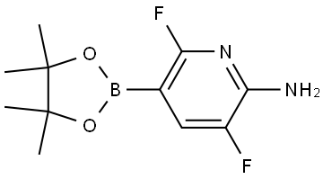 3,6-二氟-5-(4,4,5,5-四甲基-1,3,2-二氧硼杂环戊烷-2-基)吡啶-2-胺 结构式