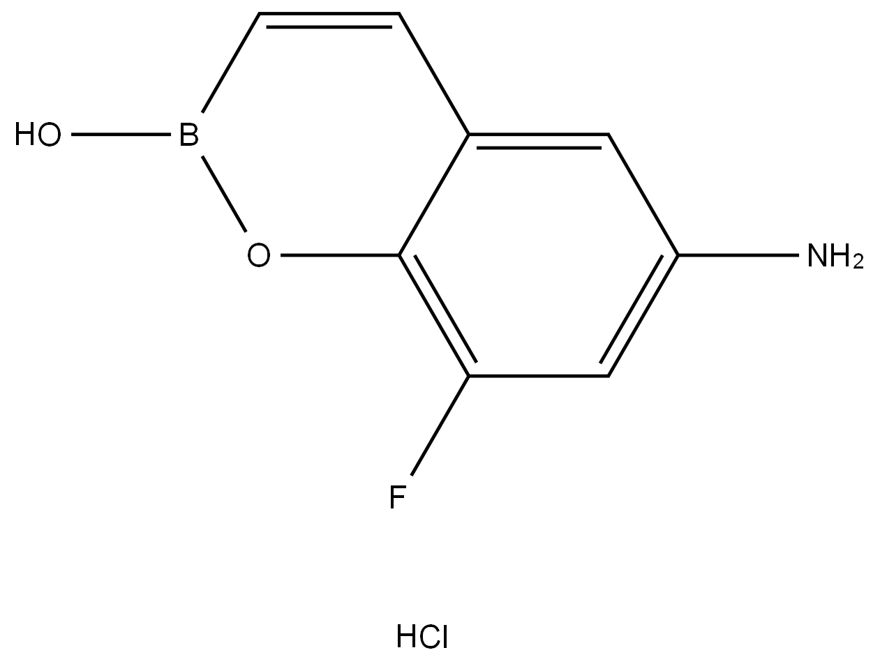 6-氨基-8-氟-2H-苯并[E][1.2]噁硼烷-2-醇盐酸盐 结构式