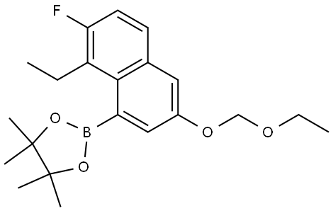 2-(3-(乙氧基甲氧基)-8-乙基-7-氟萘-1-基)-4,4,5,5-四甲基-1,3,2-二氧硼杂环戊烷 结构式