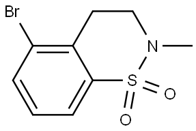 5-溴-2-甲基-3,4-二氢2H-苯并[E][1,2]噻嗪1,1-二氧化物 结构式