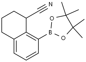 8-(4,4,5,5-四甲基-1,3,2-二氧杂硼烷-2-基)-1,2,3,4-四氢萘-1-腈 结构式