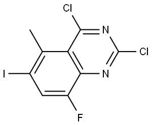 2,4-二氯-8-氟-6-碘-5-甲基喹唑啉 结构式