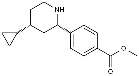 Benzoic acid, 4-[(2S,4R)-4-cyclopropyl-2-piperidinyl]-, methyl ester 结构式