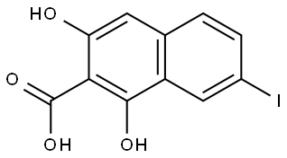 1,3-二羟基-7-碘-2-萘甲酸 结构式