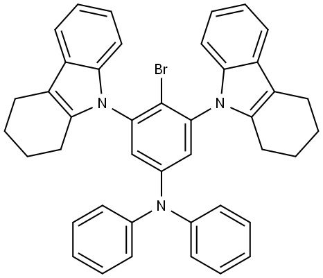 4-bromo-N,N-diphenyl-3,5-bis(1,2,3,4-tetrahydro-9H-carbazol-9-yl)aniline 结构式
