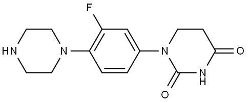 1-(3-fluoro-4-(piperazin-1-yl)phenyl)dihydropyrimidine-2,4(1H,3H)-dione 结构式