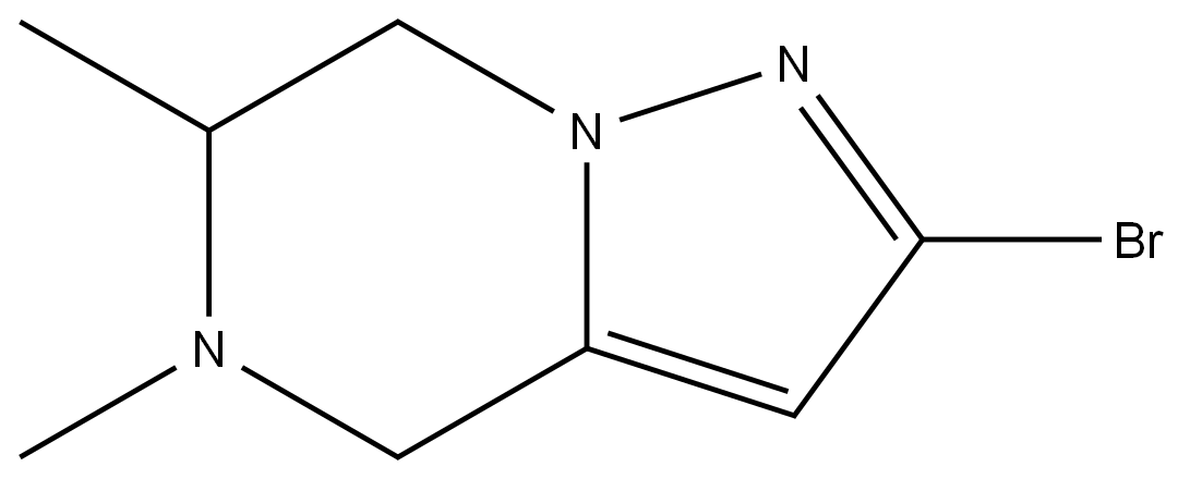 2-溴-5,6-二甲基-4,5,6,7-四氢吡唑并[1,5-A]吡嗪 结构式