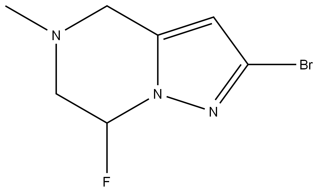 2-溴-7-氟-5-甲基-4,5,6,7-四氢吡唑并[1,5-A]吡嗪 结构式