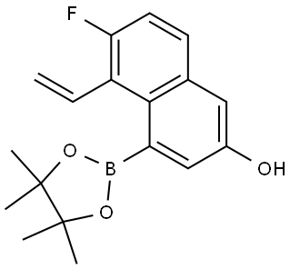 6-氟-4-(4,4,5,5-四甲基-1,3,2-二氧硼杂环戊烷-2-基)-5-乙烯基萘-2-醇 结构式