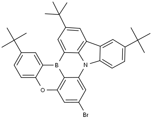 7-溴-2,11,14-三叔丁基-5-氧杂-8B-氮杂-15B-硼苯并[A]萘并[1,2,3-HI]亚乙基 结构式