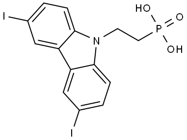 [2-(3,6-二碘- 9H-咔唑-9-基)乙 基]磷酸 结构式