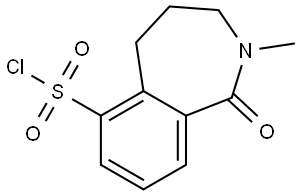 2-甲基-1-氧代-2,3,4,5-四氢1H-苯并[C]氮杂-6-磺酰氯 结构式