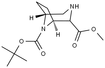 8-(tert-butyl) 2-methyl (1S,5R)-3,8-diazabicyclo[3.2.1]octane-2,8-dicarboxylate 结构式
