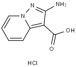 2-Aminopyrazolo[1,5-a]pyridine-3-carboxylic acid hydrochloride 结构式