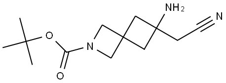 tert-butyl 6-amino-6-(cyanomethyl)-2-azaspiro[3.3]heptane-2-carboxylate 结构式