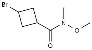 3-bromo-N-methoxy-N-methylcyclobutane-1-carboxamide 结构式