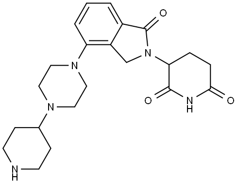 3-(1-oxo-4-(4-(piperidin-4-yl)piperazin-1-yl)isoindolin-2-yl)piperidine-2,6-dione 结构式