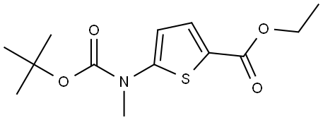 2-Thiophenecarboxylic acid, 5-[[(1,1-dimethylethoxy)carbonyl]methylamino]-, ethyl ester 结构式