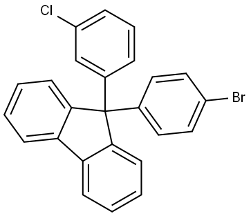 9H-芴,9-(4-溴苯基)-9-(3-氯苯基)- 结构式