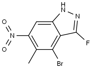 4-溴-3-氟-5-甲基-6-硝基-1H-吲唑 结构式