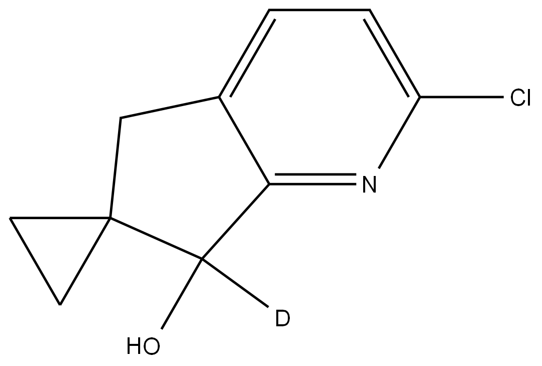 2-氯-5,7-二氢螺[环戊烷并[B]吡啶-6,1'-环丙烷]-7-醇-D1 结构式