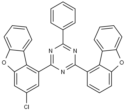 2-(3-氯-1-二苯并呋喃)-4-(1-二苯并呋喃)-6-苯基-1,3,5-三嗪 结构式