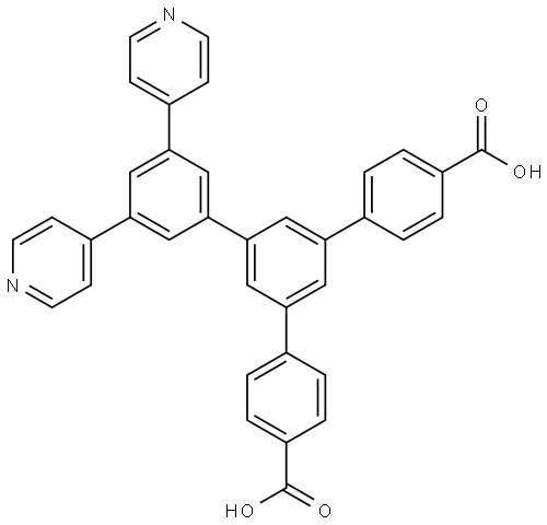 5'-(3,5-二(吡啶-4-基)苯基)-[1,1':3',1''-三联苯]-4,4''-二羧酸 结构式