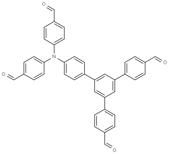 5'-(4-(双(4-甲酰基苯基)氨基)苯基)-[1,1':3',1''-三联苯]-4,4''-二甲醛 结构式