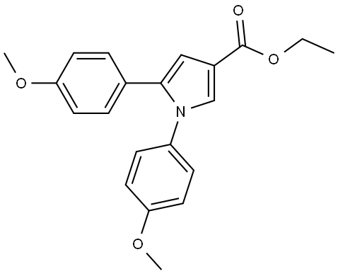 乙基 1,5-双(4-甲氧基苯基)-1H-吡咯-3-甲酸酯 结构式