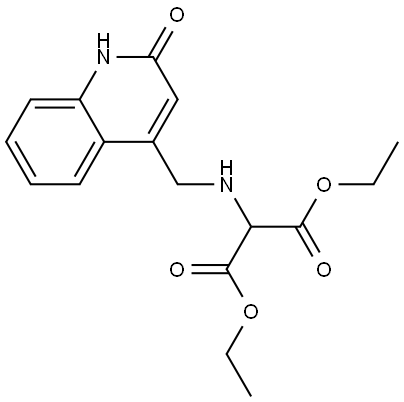 PROPANEDIOIC ACID, 2-[[(1,2-DIHYDRO-2-OXO-4-QUINOLINYL)METHYL]AMINO]-, 1,3-DIETHYL ESTER 结构式