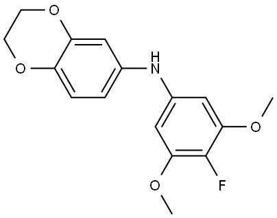 1,4-Benzodioxin-6-amine, N-(4-fluoro-3,5-dimethoxyphenyl)-2,3-dihydro- 结构式