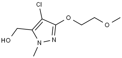 (4-氯-3-(2-甲氧基乙氧基)-1-甲基-1H-吡唑-5-基)甲醇 结构式