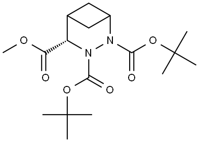 4-甲基(4S)-2,3-二氮杂二环[3.1.1]庚烷-2,3,4-三羧酸2,3-二叔丁基酯 结构式