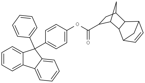4-(9-phenyl-9H-fluoren-9-yl)phenyl 1,2,3,4,4a,5,8,8a-octahydro-1,4:5,8-dimethanonaphthalene-2-carboxylate 结构式