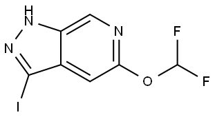 5-(二氟甲氧基)-3-碘-1H-吡唑并[3,4-C]吡啶 结构式