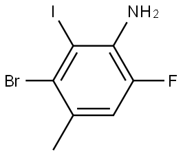 3-bromo-6-fluoro-2-iodo-4-methylaniline 结构式