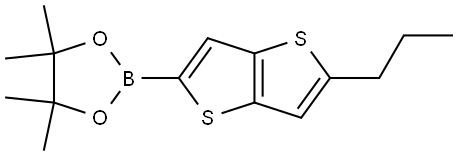 4,4,5,5-四甲基-2-(5-丙基噻吩并[3,2-B]噻吩-2-基)-二氧硼杂环戊烷 结构式