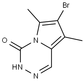 7-溴-6,8-二甲基吡咯并[1,2-D][1,2,4]三嗪-1(2H)-酮 结构式