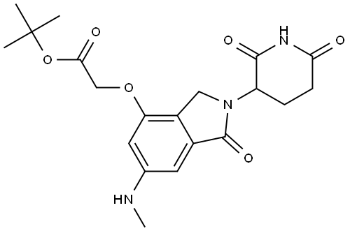 tert-butyl 2-((2-(2,6-dioxopiperidin-3-yl)-6-(methylamino)-1-oxoisoindolin-4-yl)oxy)acetate 结构式