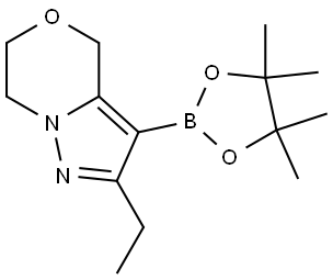 2-乙基-3-(4,4,5,5-四甲基-1,3,2-二氧硼杂环戊烷-2-基)-6,7-二氢-4H-吡唑并[5,1-C][1,4]噁嗪 结构式