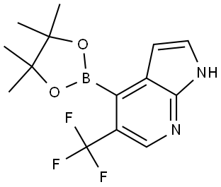 4-(4,4,5,5-四甲基-1,3,2-二氧硼杂环戊烷-2-基)-5-(三氟甲基)-1H-吡咯并[2,3-B]吡啶 结构式